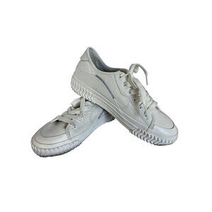 Skechers Women's White Canvas Sneakers Street Trax Hi Washable Shoes Size 8